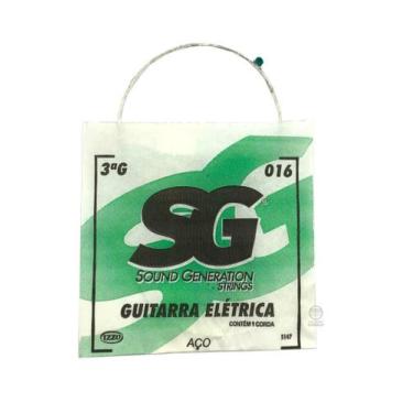 Imagem de Corda avulsa SOL SG terceira guitarra aço 016 - 1 unidade