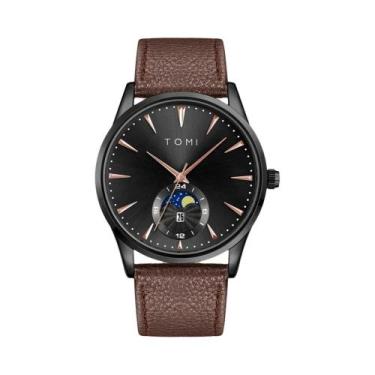 Imagem de Relógio Masculino De Quartzo Com Pulseira De Couro De Luxo, Mostrador 