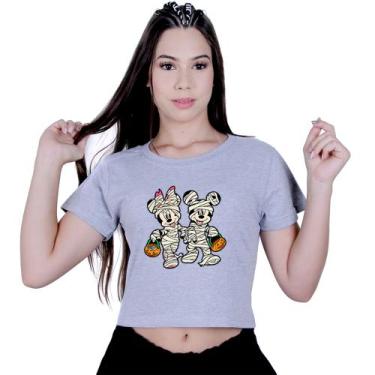 Imagem de Blusinha Cropped Algodão Mickey Minnie Halloween - Lafre, Cinza, G