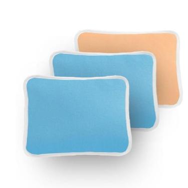 Imagem de Kit 3 Fronha Lisa Travesseiro Bebê 30X40Cm ul E Bege - Dugu