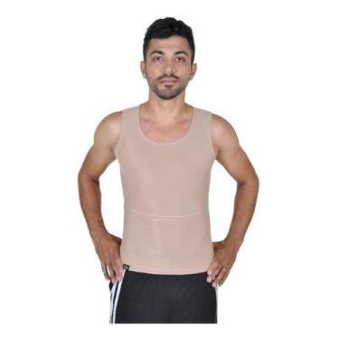 Imagem de Cinta Modeladora Masculina Slim Less Now Auxilia Na Postura, Creme, XG
