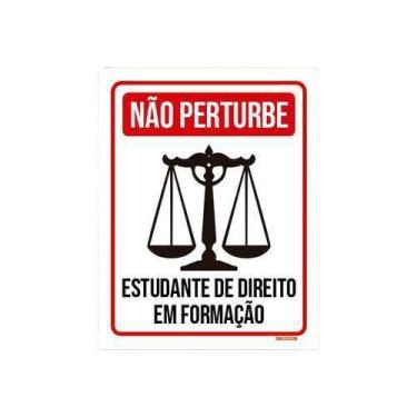 Imagem de Kit 10 Placas Não Perturbe Estudando Direito Em Formação - Sinalizo.Co