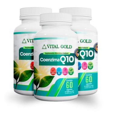 Imagem de COEZIMA Q10 - 500mg (60 Cápsulas) VITAL GOLD, 03 Unidade