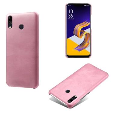Imagem de Capa para Asus Zenfone 5 ZE620KL,Proteção contra quedas,Casca de volta de cor sólida simples,Design de couro de imitação de plástico-Pink