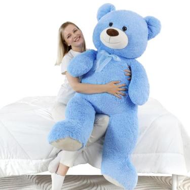 Imagem de Ursinho de pelúcia gigante MoriSmos, 130 cm, azul para crianças