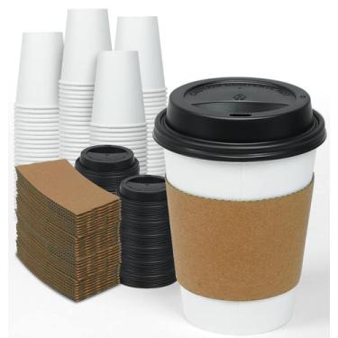Imagem de Copos de café Ginkgo, pacote com 100 ml, papel descartável de 350 ml c