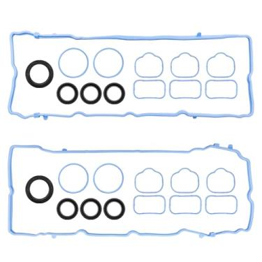 Imagem de SYudwen Conjunto de juntas de tampa de válvula de silicone, junta de coletor de admissão, substituição de vedação de pleno de injeção de combustível # 5184596AE MS97204 compatível com carregador de