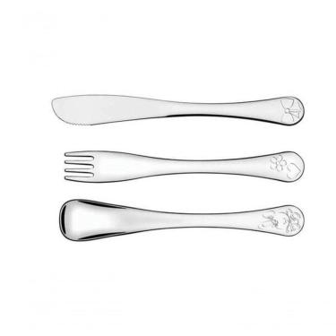 Imagem de Jogo De Talheres Infantil Tramontina Le Petit Em Inox Desenho Em Alto Relevo 3 Peças