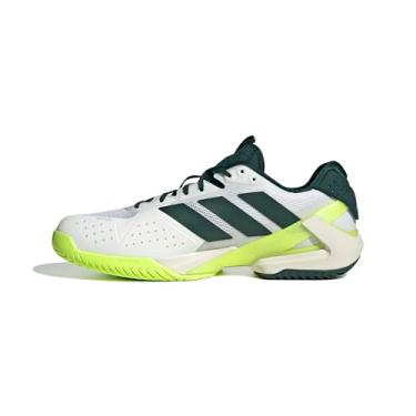 Imagem de adidas Tênis masculino Adizero Ubersonic 5, Branco/Aurora Ivy/Limão lúcido, 42