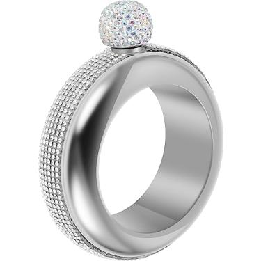 Imagem de Cantil de pulseira de aço inoxidável 304 fofo com tampa de strass, frasco de 100 ml, pulseira para mulheres, meninas, dança, festa, aniversário, clube, suprimentos (prata)