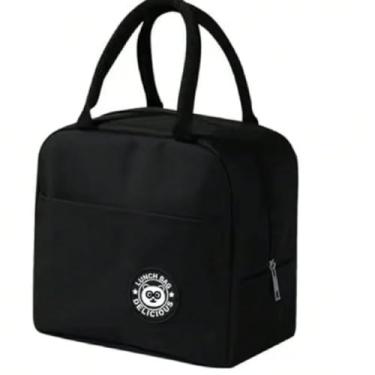 Imagem de BOLSA TERMICA COMPACTA FUNCIONAL PARA LANCHE ESCOLAR, ACADEMIA, PISCINA MARMITAS INFANTIS E DIA A DIA (PRETO)