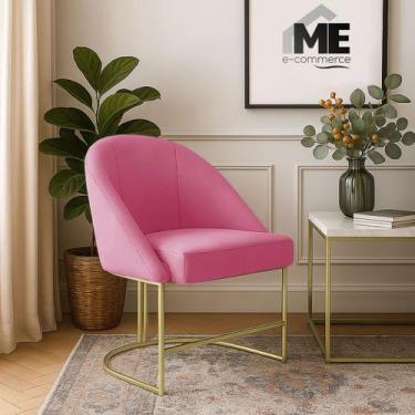 Imagem de Banqueta Poltrona Lua Penteadeira E Salão Com Base Metálica - ME ECOMM