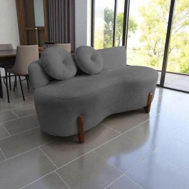 Imagem de Namoradeira Sofá Feijão Lounge Orgânica Suede Cinza - Mazzero Decor