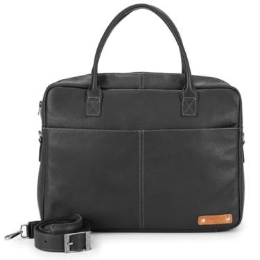 Imagem de Bolsa Pasta Carteiro Executiva Masculina Couro Bovino - Ello Griff(Preto)