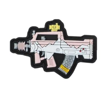 Imagem de Uijokdef Uijokdef 1 peça tático design de rifle de PVC remendo moral, fecho de gancho, estilo militar (armas 13)