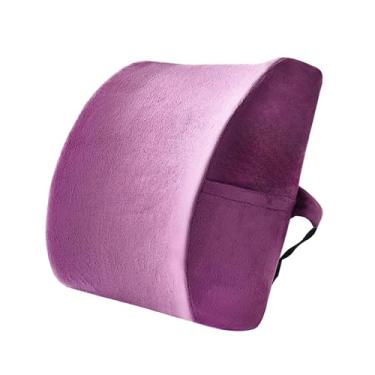 Imagem de KiBcsLic Travesseiro de apoio para as costas, encosto ergonômico, alça ajustável, almofada respirável, multiuso para sofá, carro, jogos, escritório, sofá, Roxo