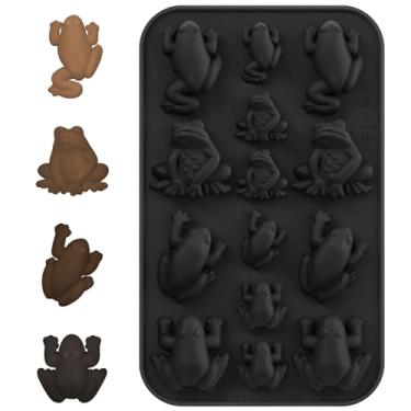 Imagem de Tessco for you Molde de sapo de silicone moldes de sapo de chocolate Halloween Páscoa doce gelatina bandeja de gelo divertido as dez pragas para pesach Seder Wizard Party decoração de bolo de