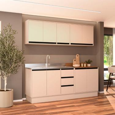 Imagem de Cozinha Compacta 4 Peças 250034 Sem Tampo Koya Creme Politorno Móveis
