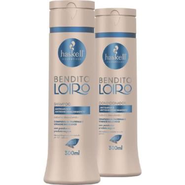 Imagem de Kit Haskell Bendito Loiro Shampoo Condicionador 300ml Tratamento Cabel