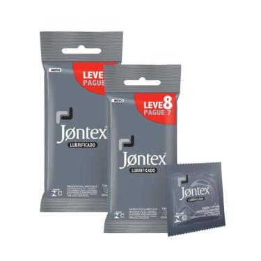 Imagem de Kit 2 Preservativo Jontex Lubrificado Leve 8 Pague 7 Unidades