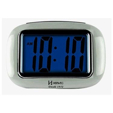 Imagem de Relogio Despertador Digital PrataLuz de Led Herweg