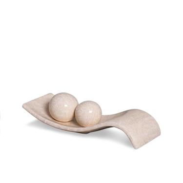 Imagem de Centro de Mesa com Esfera para Decoração Sala Safira Bege Petra