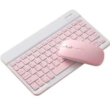 Imagem de Kit Teclado E Mouse Bluetooth 5.2 Compatível (rosa)