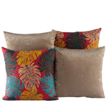 Imagem de Capa Almofada Estampada Jacquard Decorativas com Ziper 4 unidades