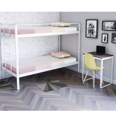 Imagem de Conjunto para Quarto 1 Beliche e 1 Escrivaninha Completa Casa Branco