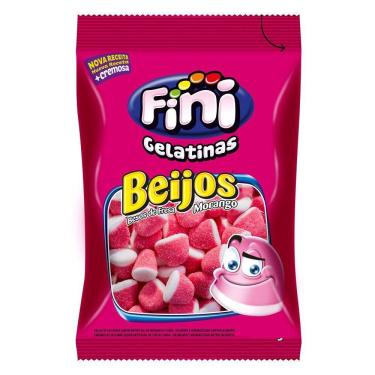 Imagem de Balas de Gelatinas Fini Beijos de Morango 90g
