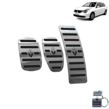 Imagem de Pedaleira Manual Aço Inox Renault Symbol 2009 a 2013 Preto