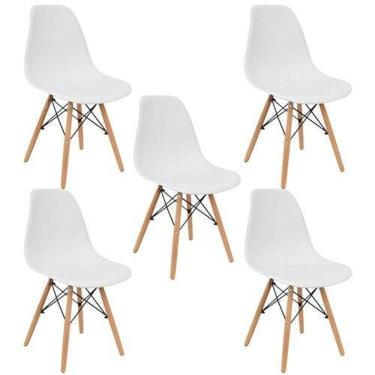 Imagem de Kit 5 Cadeiras Charles Eames Eiffel Wood Sala De Jantar Coz