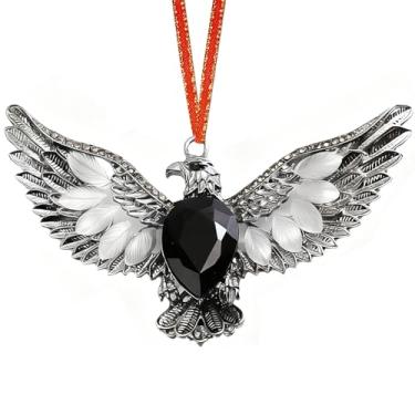 Imagem de HEYINSHEN Ornamento de águia de Natal, enfeites de águia de metal para árvore de Natal, decoração de águia, pingente de águia, enfeites de águia para meninos, homens, presentes para amantes de águia