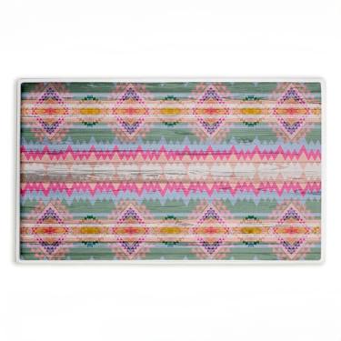 Imagem de Stupell Industries Tapete de banheiro de pelúcia com estampa boho chique brilhante, design de Jennifer Ellory, 76 x 0,8 x 45 cm