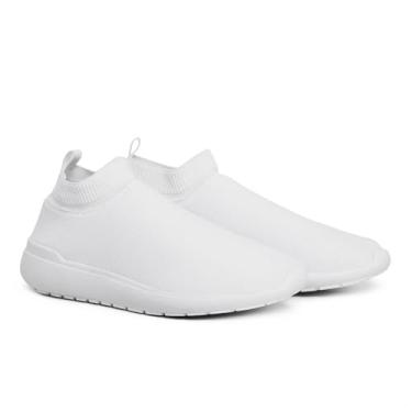 Imagem de Tenis Meia Feminino Sem Cadarço para Caminhada Academia Leve Respiravel (Branco, BR, Adulto, Numérico, 37)