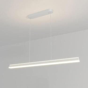 Imagem de luminária pendente linear LED lustre luminária de teto mesa de jantar luminária longa tira lustres pendurados, lustre de luz