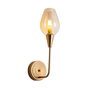 Imagem de Luminária de parede de vidro moderna, arandela dourada, luminária de parede para penteadeira, luminária de parede interna, luminária de parede para decoração de casa, arandela de cabeceira p