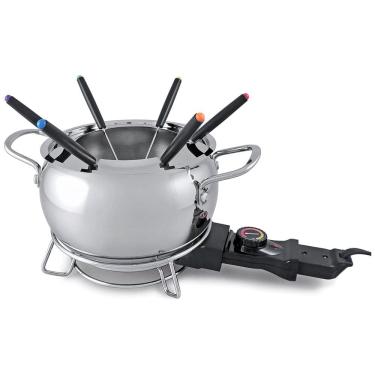 Imagem de Panela de Fondue Elétrica com 6 Garfos Aço Inoxidável, 1000W, 110v, SWISSMAR, Prateado