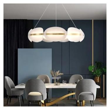 Imagem de Lustre de acrílico criativo LED Nordic Modern Iron Gold Pendant Light Sala de estar Quarto Luminárias, Lustres