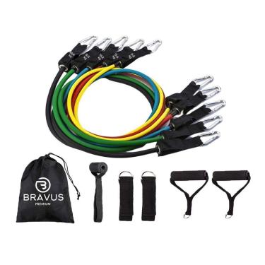 Imagem de Kit Elástico Extensor Tubing Premium Bravus Sport