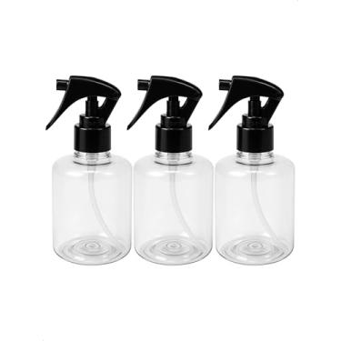 Imagem de Kit 3 Frasco Cilindrico Borrifador Preto Mini Trigger Pulverizador com Válvula Multiuso 250ml