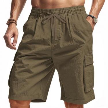 Imagem de Calça cargo Medapo 2025, casual de verão, com cordão, verde militar