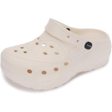 Imagem de Tamancos WHITIN femininos com bico fechado, sola de EVA, bege, tamanho