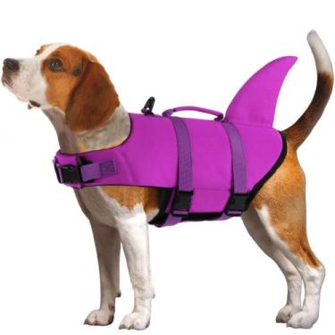 Imagem de Colete salva-vidas para cães EMUST Shark ajustável Ripstop Solid Rosep