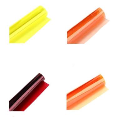 Imagem de 4 peças de géis de papel, filtro de cor, filtro profissional, géis de papel para iluminação de palco, luz ruiva, lanterna estroboscópica, filtro, filme, acessórios de estúdio fotográfico