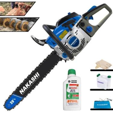 Imagem de Motosserra Motor Serra Nakashi NCS550 À Gasolina 54,6cc Sabre 20' de A