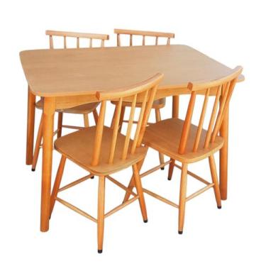 Imagem de Conjunto de Jantar Colonial Brisa Mesa Mel/Sinamão110X80 cm + 04 Cadei