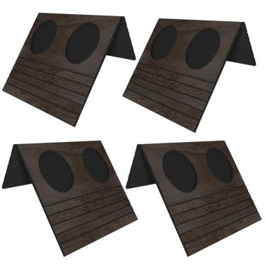 Imagem de Kit 04 Esteiras Bandeja Com Suporte Para Copos Para Sofá MDF Tabaco - Gran Belo