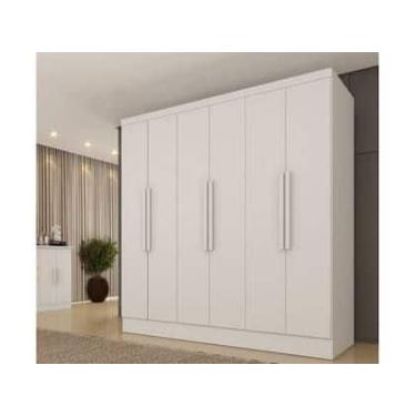 Imagem de Guarda Roupa Bariloche 6 Portas e 4 Gavetas Internas Tcil Branco - MOV