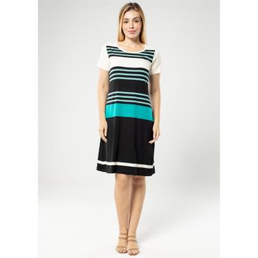 Imagem de Vestido Manga Curta Listrado Preto